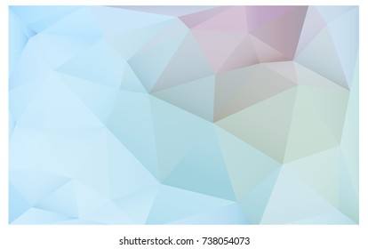 Light BLUE vector polygonal illustration, which consist of triangles. Triangular pattern for your business design. Geometric background in Origami style with gradient. 