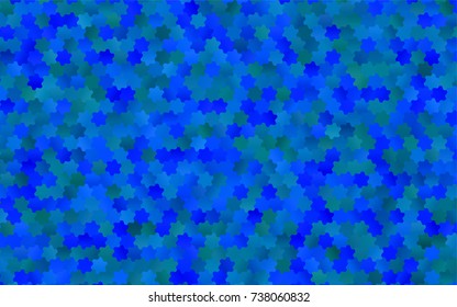 Light BLUE vector polygonal illustration, which consist of hexagons. Hexagonal pattern for your business design. Geometric background in Origami style with gradient. 