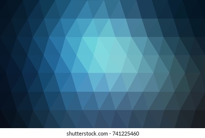 Light BLUE vector polygonal illustration, which consist of triangles. Triangular pattern for your business design. Geometric background in Origami style with gradient. 