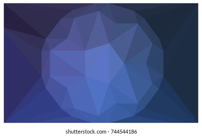 Light BLUE vector polygonal illustration, which consist of triangles with a gemstone in center. Triangular design of a huge diamond for your business. Creative geometric background of gems.