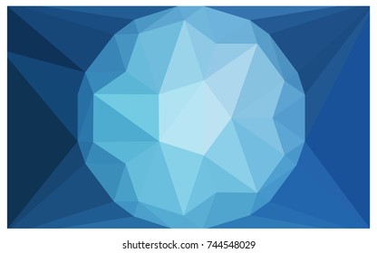 Light BLUE vector polygonal illustration, which consist of triangles with a gemstone in center. Triangular design of a huge diamond for your business. Creative geometric background of gems.
