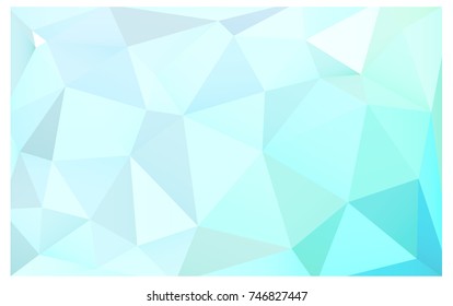 Light BLUE vector polygonal illustration, which consist of triangles. Triangular pattern for your business design. Geometric background in Origami style with gradient. 