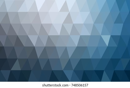 Light BLUE vector polygonal illustration, which consist of triangles. Triangular pattern for your business design. Geometric background in Origami style with gradient. 