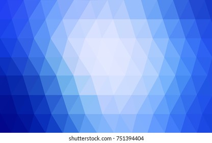 Light BLUE vector polygonal illustration, which consist of triangles. Triangular pattern for your business design. Geometric background in Origami style with gradient. 