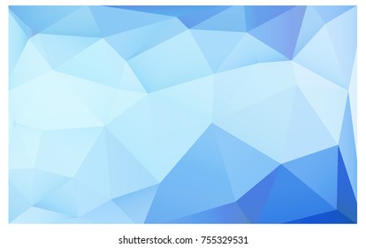 Light BLUE vector polygonal illustration, which consist of triangles. Triangular pattern for your business design. Geometric background in Origami style with gradient. 