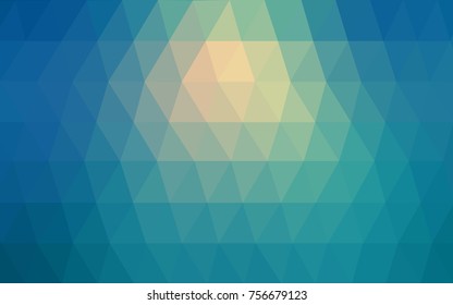 Light BLUE vector polygonal illustration, which consist of triangles. Triangular pattern for your business design. Geometric background in Origami style with gradient. 