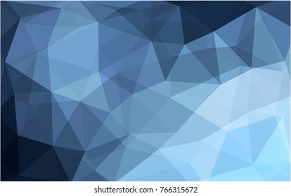 Light BLUE vector polygonal illustration, which consist of triangles. Triangular pattern for your business design. Geometric background in Origami style with gradient. 