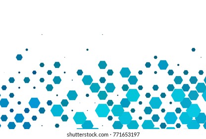 Light BLUE vector polygonal illustration, which consist of hexagons. Hexagonal pattern for your business design. Geometric background in Origami style with gradient. 