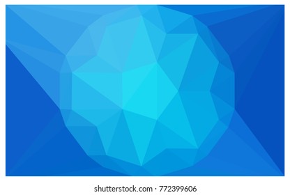 Light BLUE vector polygonal illustration, which consist of triangles with a gemstone in center. Triangular design of a huge diamond for your business. Creative geometric background of gems.