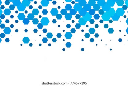Light BLUE vector polygonal illustration, which consist of hexagons. Hexagonal pattern for your business design. Geometric background in Origami style with gradient. 