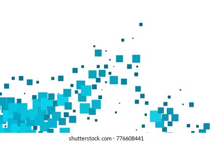 Light BLUE vector polygonal illustration, which consist of rectangles. Rectangular pattern for your business design. Geometric background in Origami style with gradient. 