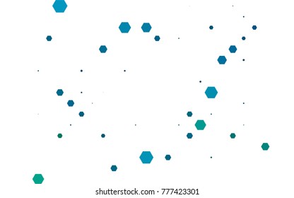 Light BLUE vector polygonal illustration, which consist of hexagons. Hexagonal pattern for your business design. Geometric background in Origami style with gradient. 