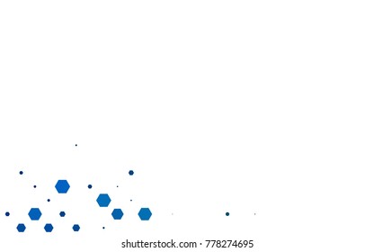 Light BLUE vector polygonal illustration, which consist of hexagons. Hexagonal pattern for your business design. Geometric background in Origami style with gradient. 