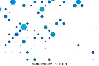 Light BLUE vector polygonal illustration, which consist of hexagons. Hexagonal design for your business. Creative geometric background in Origami style with gradient