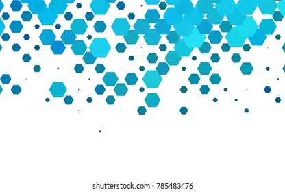 Light BLUE vector polygonal illustration, which consist of hexagons. Hexagonal pattern for your business design. Geometric background in Origami style with gradient. 