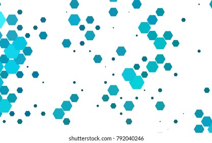 Light BLUE vector polygonal illustration, which consist of hexagons. Hexagonal pattern for your business design. Geometric background in Origami style with gradient. 