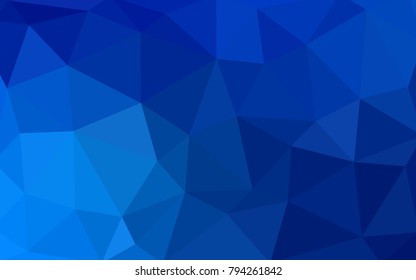 Light BLUE vector polygonal illustration, which consist of triangles. Triangular pattern for your business design. Geometric background in Origami style with gradient. 