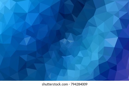 Light BLUE vector polygonal illustration, which consist of triangles. Triangular design for your business. Creative geometric background in Origami style with gradient