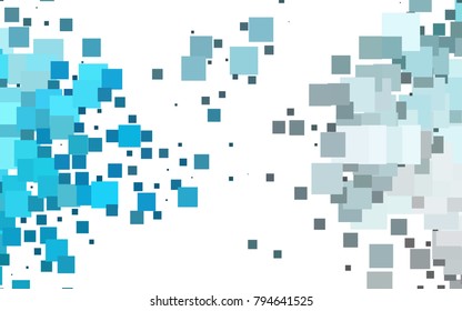 Light BLUE vector polygonal illustration, which consist of rectangles. Rectangular pattern for your business design. Geometric background in Origami style with gradient. 