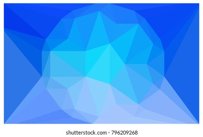 Light BLUE vector polygonal illustration, which consist of triangles with a gemstone in center. Triangular design of a huge diamond for your business. Creative geometric background of gems.