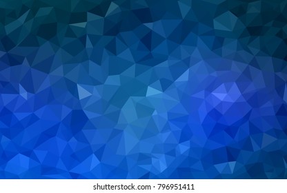 Light BLUE vector polygonal illustration, which consist of triangles. Triangular pattern for your business design. Geometric background in Origami style with gradient. 