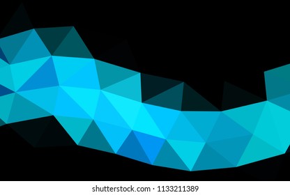 Light BLUE vector polygonal polygonal. Modern geometrical abstract illustration with gradient. The best triangular design for your business.