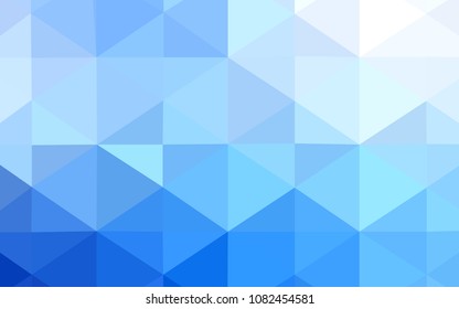 Light BLUE vector polygonal pattern. Shining polygonal illustration, which consist of triangles. The template for cell phone's backgrounds.