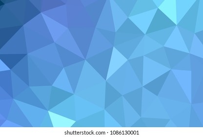 Light BLUE vector polygonal pattern. Triangular geometric sample with gradient.  Completely new template for your banner.