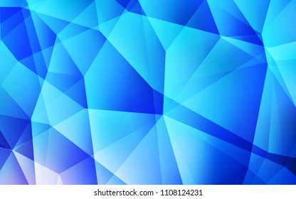 Light BLUE vector polygonal pattern. Shining polygonal illustration, which consist of triangles. Brand new design for your business.