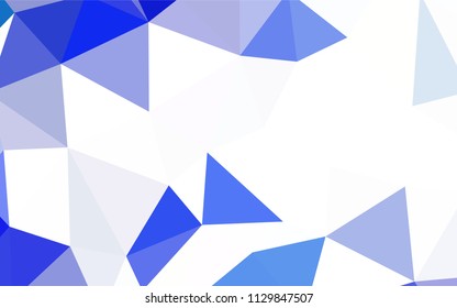 Light BLUE vector polygonal pattern. Glitter abstract illustration with an elegant triangles. New template for your brand book.