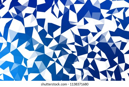 Light BLUE vector polygonal pattern. Shining polygonal illustration, which consist of triangles. A completely new design for your leaflet.
