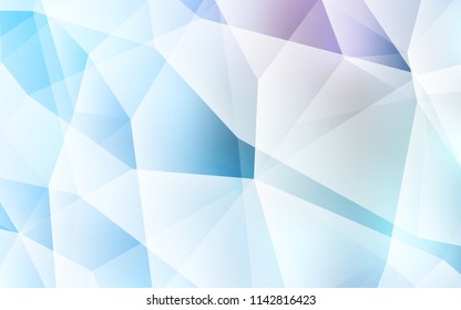 Light BLUE vector polygonal pattern. Glitter abstract illustration with an elegant triangles. Brand new style for your business design.