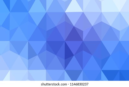 Light BLUE vector polygonal pattern. Glitter abstract illustration with an elegant triangles. Brand new style for your business design.