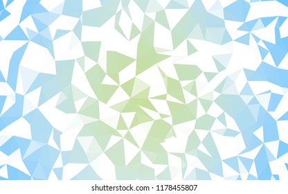 Light BLUE vector polygonal pattern. Elegant bright polygonal illustration with gradient. Best triangular design for your business.