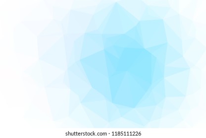 Light BLUE vector polygonal pattern. Triangular geometric sample with gradient.  Triangular pattern for your business design.