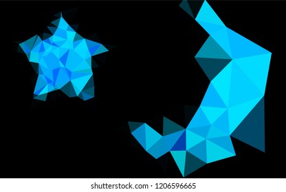 Light BLUE vector polygonal pattern. Colorful abstract illustration with gradient. The elegant pattern can be used as part of a brand book.