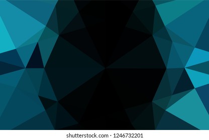 Light BLUE vector polygonal pattern. Shining illustration, which consist of triangles. The best triangular design for your business.
