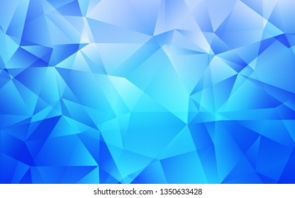 Light BLUE vector polygonal pattern. Glitter abstract illustration with an elegant triangles. Template for cell phone's backgrounds.