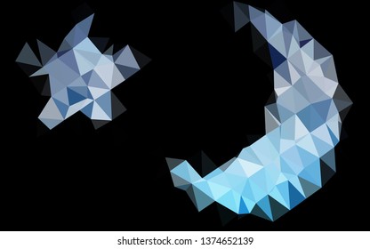 Light BLUE vector polygonal pattern. Creative illustration in halftone style with gradient. Completely new design for your business.