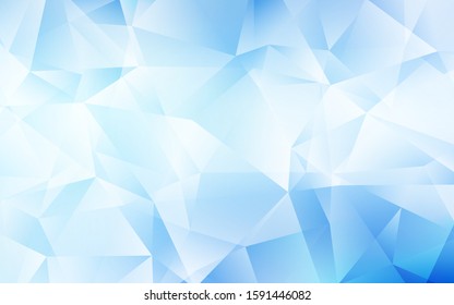 Light BLUE vector polygonal pattern. Colorful illustration in abstract style with triangles. Best triangular design for your business.