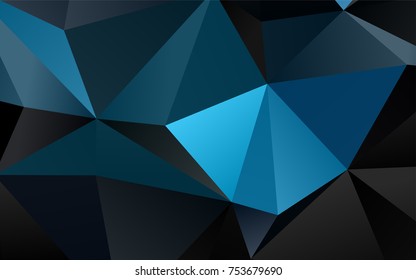 Light BLUE vector polygonal pattern. Creative illustration in halftone style with gradient. The best triangular design for your business.