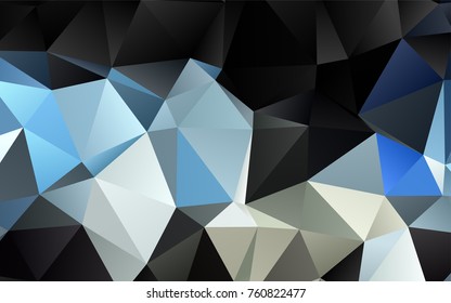 Light BLUE vector polygonal pattern. Glitter abstract illustration with an elegant design. Triangular pattern for your business design.