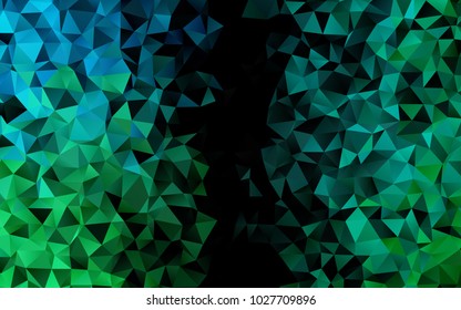 Light BLUE vector polygonal template. Modern geometrical abstract illustration with gradient. The polygonal design can be used for your web site.