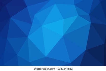 Light BLUE vector polygonal template. Glitter abstract illustration with an elegant triangles. Polygonal design for your web site.