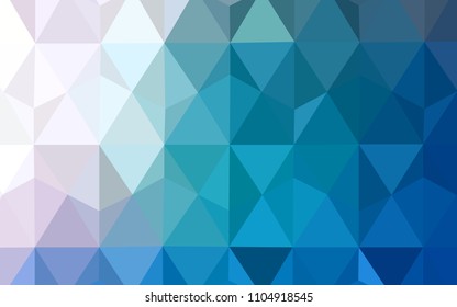 Light BLUE vector polygonal template. Glitter abstract illustration with an elegant triangles. Triangular pattern for your design.