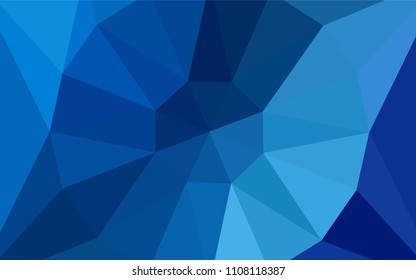 Light BLUE vector polygonal template with a diamond. Illustration in halftone style with triangles. Template for cell phone's backgrounds.