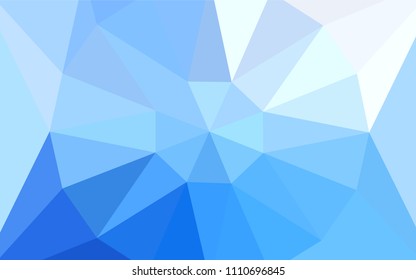 Light BLUE vector polygonal template with a diamond. Illustration in Origami style with gradient.  Triangular pattern for your design.