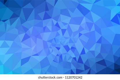 Light BLUE vector polygonal template. Creative illustration in halftone style with triangles. Completely new template for your banner.