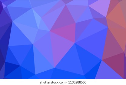 Light BLUE vector polygonal template. Triangular geometric sample with gradient.  A completely new design for your leaflet.