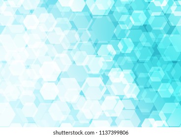 Light BLUE vector polygonal template. abstract illustration with gradient. hexagonal pattern for your business design.